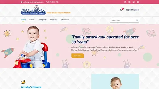 A Baby's Choice - Laravel eCommerce Web Development